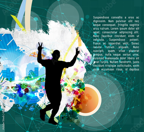 Marathon runner, sport illustration
