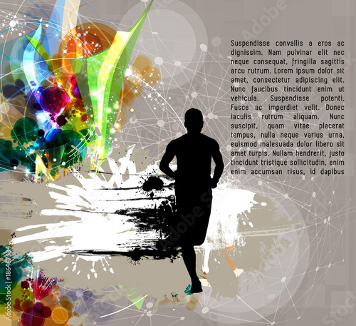 Marathon runner, sport illustration