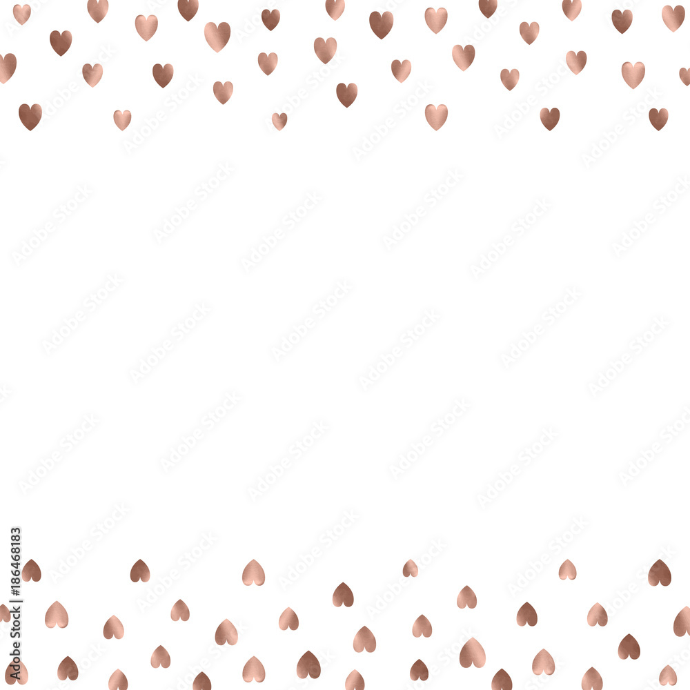 Rose gold glitter beautiful fashion romantic background polka hearts vector  background. Pink golden dots confetti frame. Stock Vector | Adobe Stock