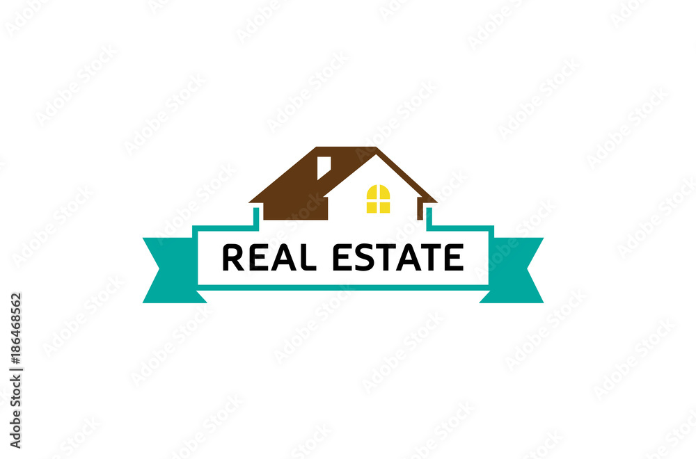 Creative House Roof Real Estate Logo Symbol Design Illustration