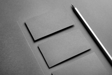Blank items as mockups for branding on dark background
