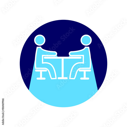 Icon for Business meeting with log shadow. Vector Illustration isolated for graphic and web design.