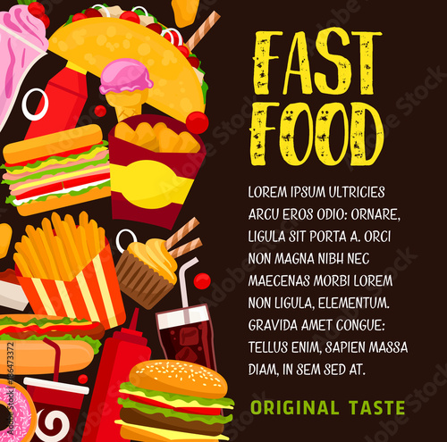 Fast food restaurant banner or poster design