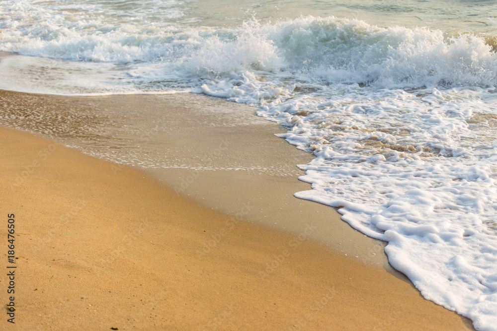 Photograph of tiny wave at the beach in morning. Photograph of tiny wave at the beach in morning.