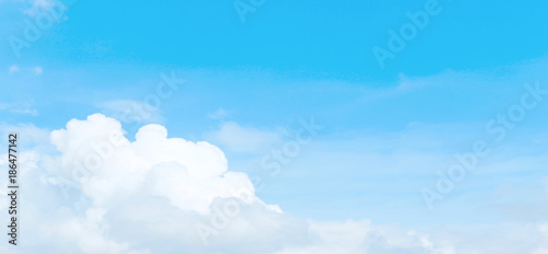 Blue sky with white clouds.