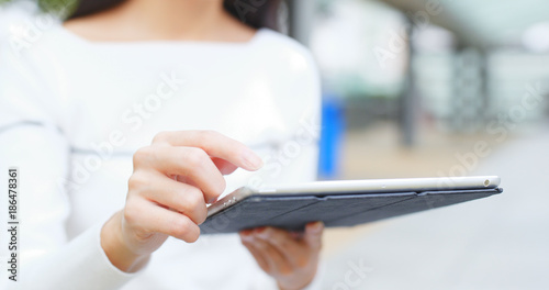 Woman use of digital tablet computer