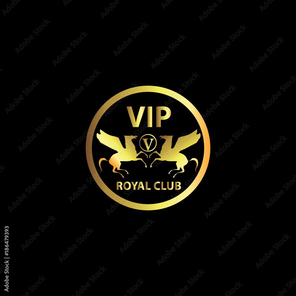 VIP Royal Club Gold Logo Vector Template Design VIP Royal Club Gold Logo Vector Template Design