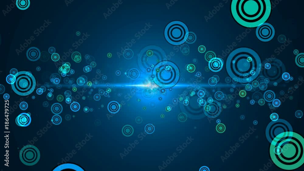 Abstract background with circles stroke. Seamless loop
