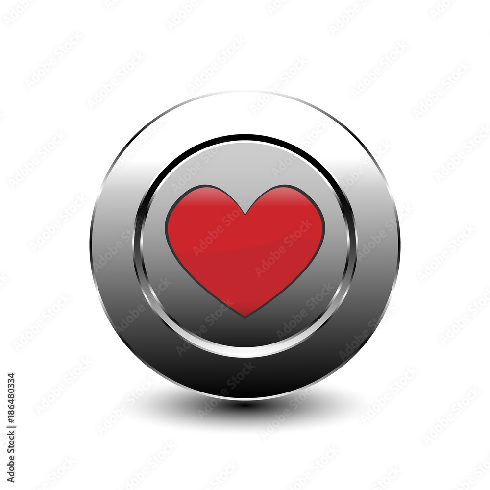 red love heart button red love heart button