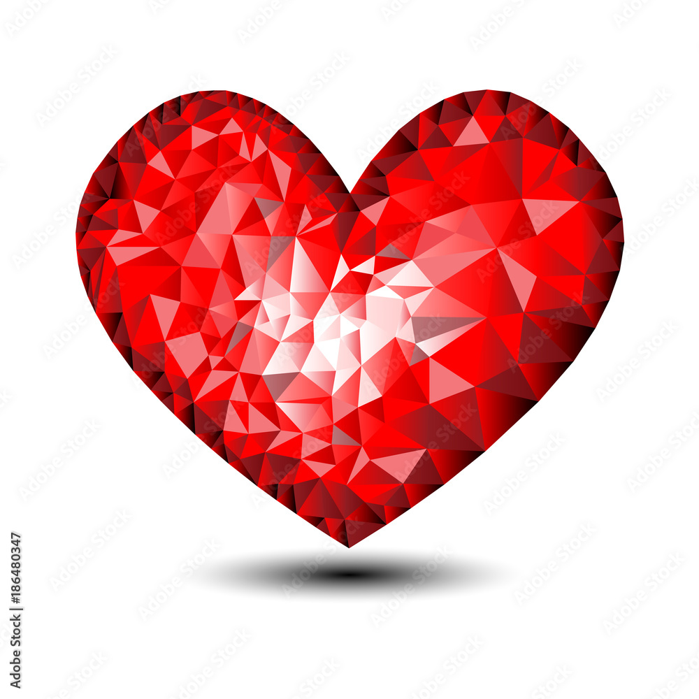 red polygon heart red polygon heart