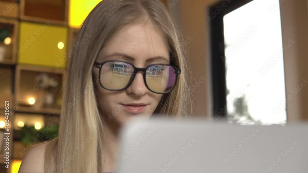 Businesswoman working. Woman using computer Businesswoman working. Woman using computer