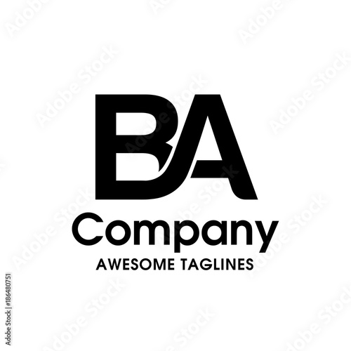 creative Letter BA logo design elements. simple letter BA letter logo,Business corporate letter BA logo design vector.  photo