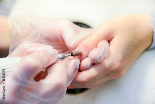 Manicure in process