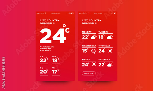 Weather Forecast App Ux Ui Design