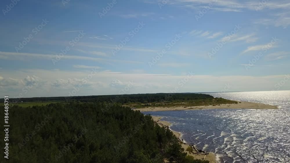 Gauja river Latvia drain into Baltic Sea aerial drone top view 4K UHD video Gauja river Latvia drain into Baltic Sea aerial drone top view 4K UHD video