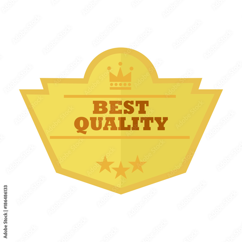 Best Quality Gold Custom Shape Vintage Badge Vector Illustration Graphic