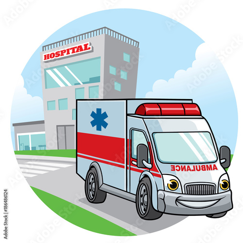 cartoon ambulance car illustration