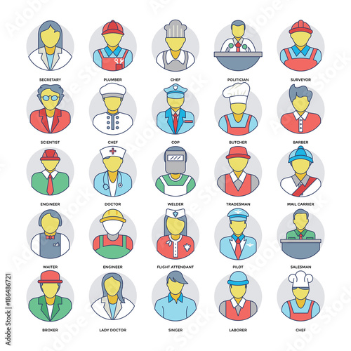 Schilderij op canvas Professional Services Vector Icons Pack