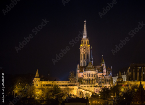 Matthias Church and Fisherman Bastion in Budapest Hungary - cityscape architecture background
