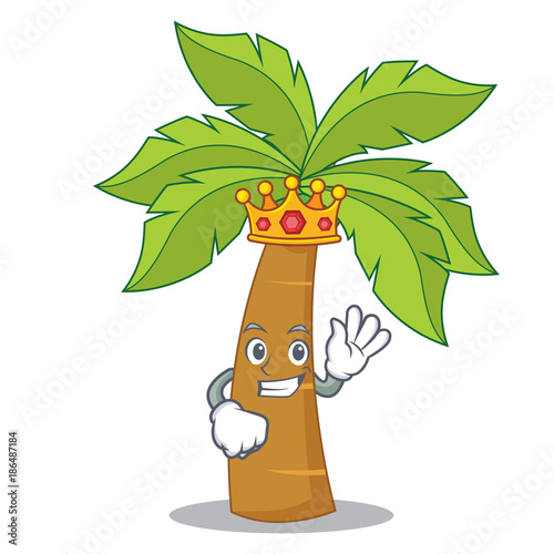 King palm tree character cartoon