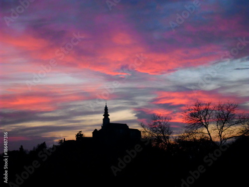 Beautiful sunset in Nitra