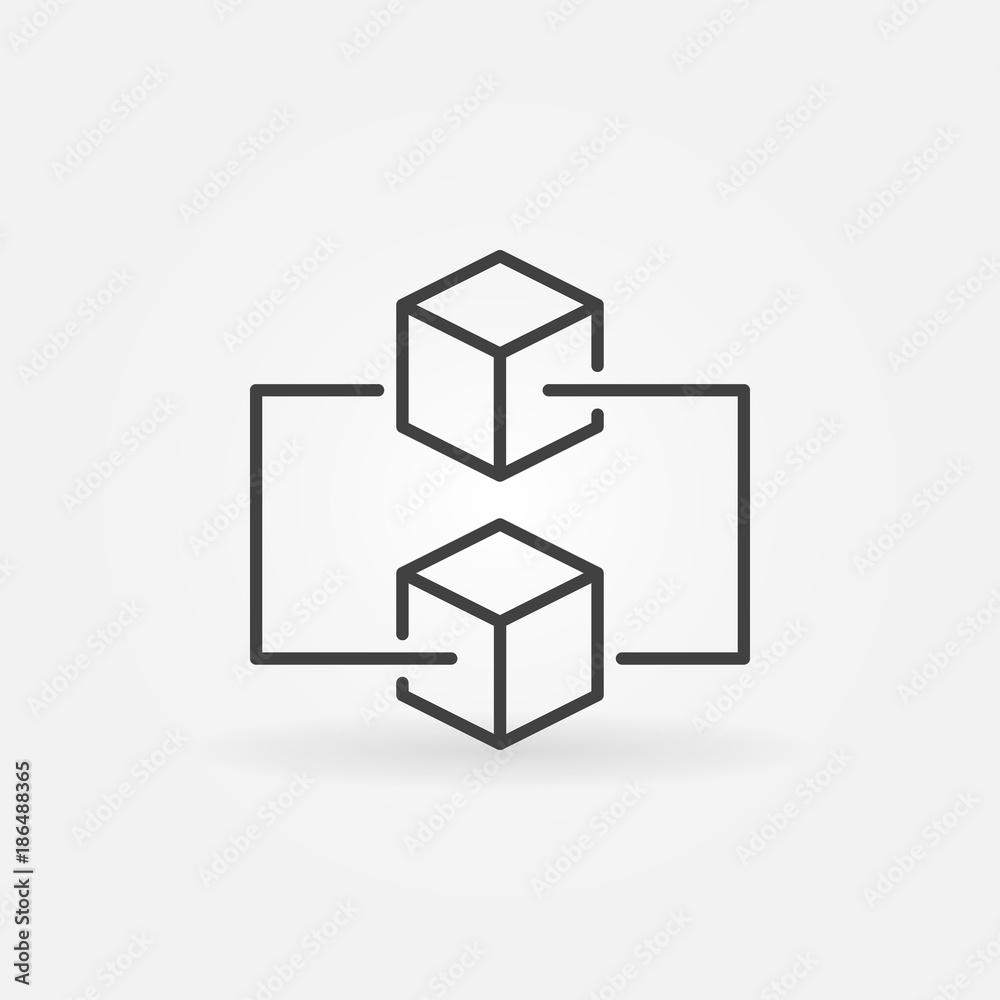 Blockchain minimal vector outline icon Blockchain minimal vector outline icon