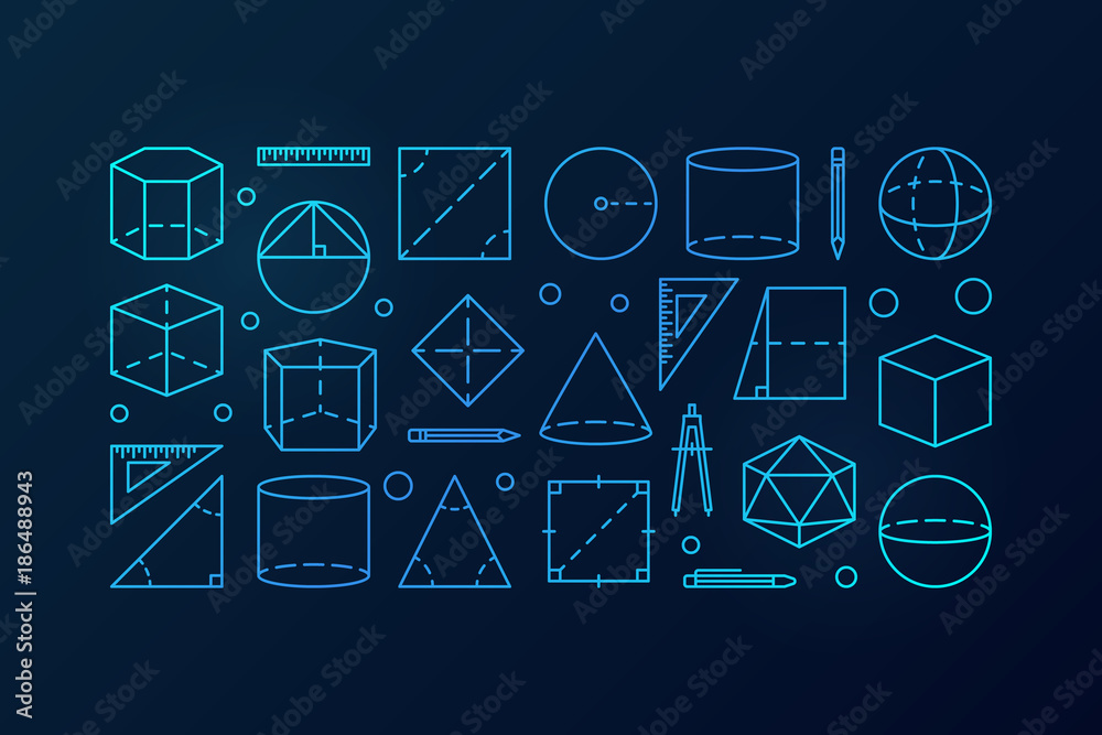 Geometry vector blue illustration