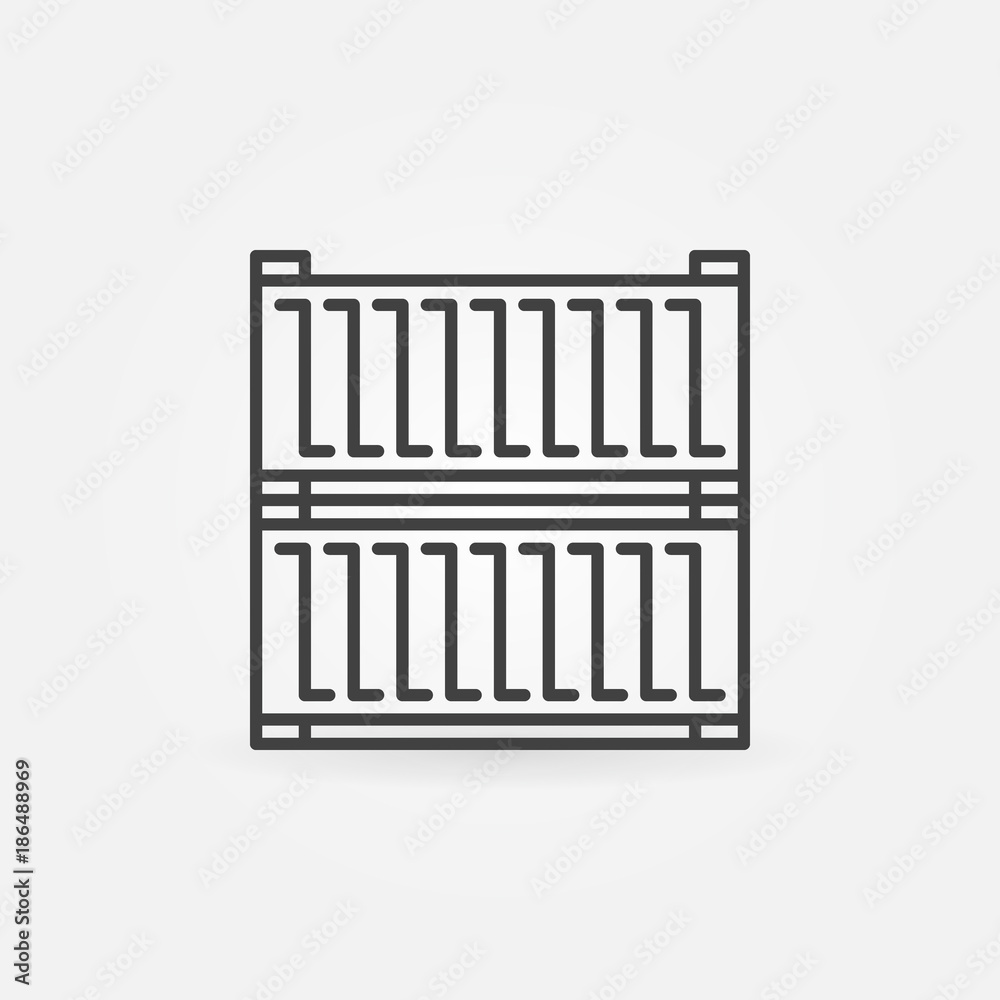 Shipping containers vector outline concept icon Shipping containers vector outline concept icon