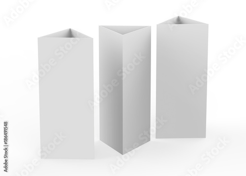Принти на полотні Triangle card on isolated white background, 3d illustration