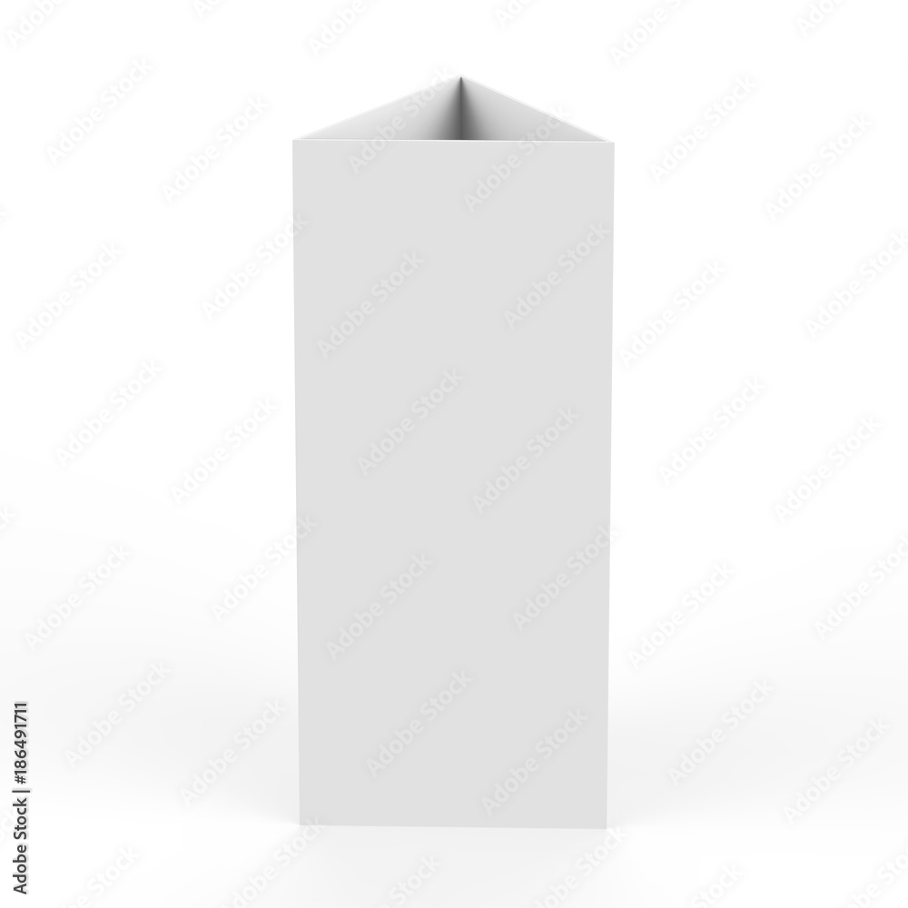 Triangle card on isolated white background, 3d illustration