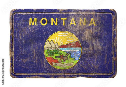 Old Montana State flag photo