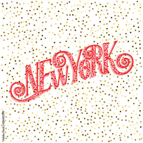 Hand drawn typography lettering phrase New York. Modern motivational calligraphy for typography poster and postcard or t shirt print.