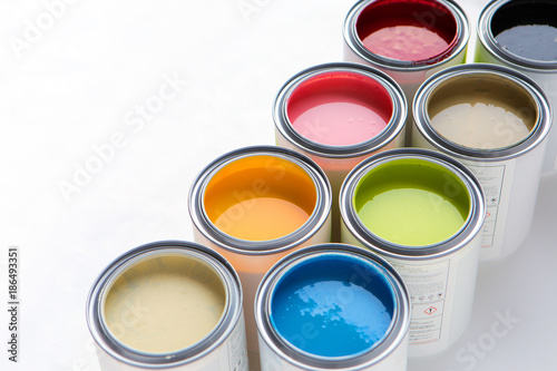 Eight colors of paint