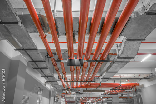 Fotografie Water sprinkler and fire fighting system