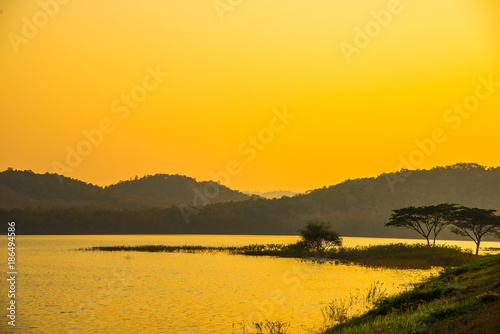 Landscape view of Mae Tam reservoir photo