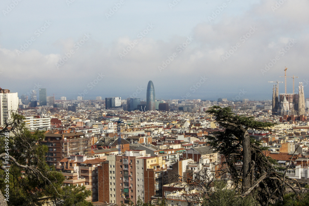 Panoramic view of Barcelona, Spain