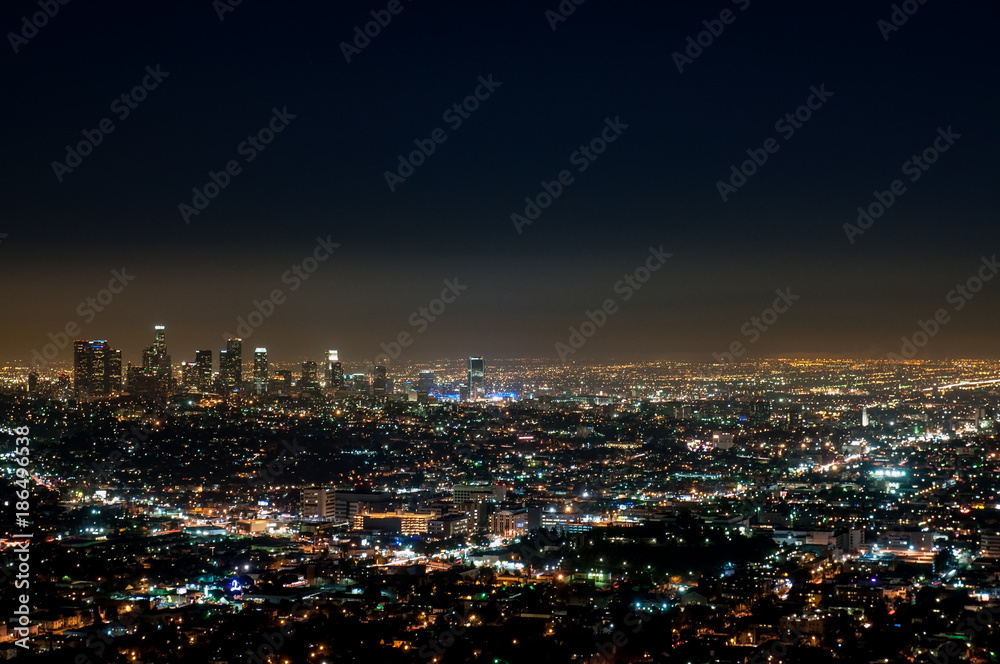 グリフィス天文台から望むアメリカ・ロサンゼルスの夜景