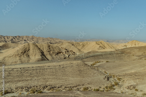 Landscape view on judean desert near the dead sea in Israel