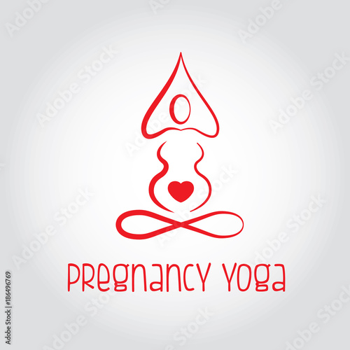 Logo design. Yoga for pregnant women.Vector illustration.