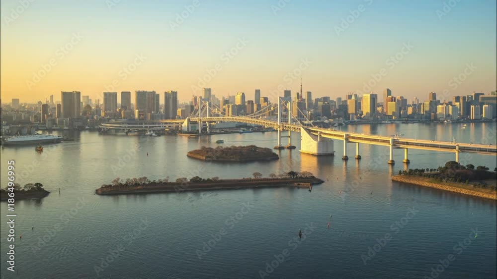 Timelapse video of Tokyo city skyline with view of Tokyo bay in Tokyo city, Japan Time Lapse 4K Timelapse video of Tokyo city skyline with view of Tokyo bay in Tokyo city, Japan Time Lapse 4K