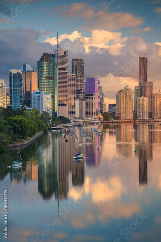 Brisbane. Cityscape image of Brisbane skyline, Australia during sunrise. photo