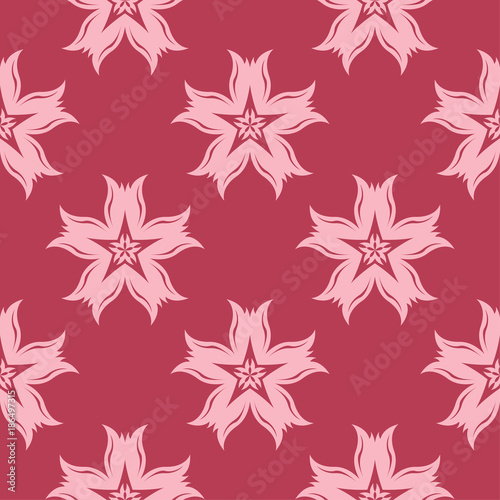 Cherry pink floral seamless pattern