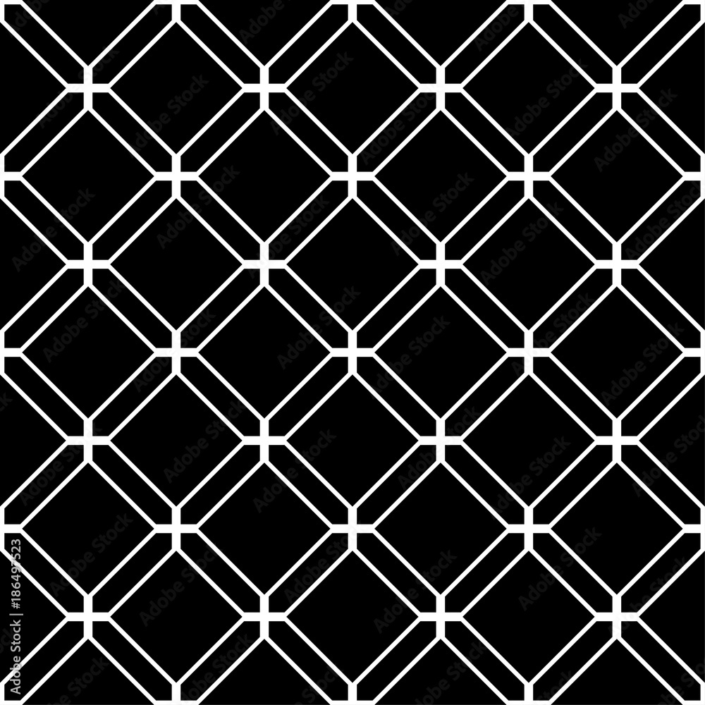 Fototapeta premium Black and white geometric seamless pattern