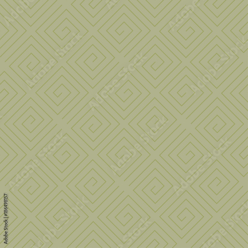 Olive green geometric print. Seamless pattern