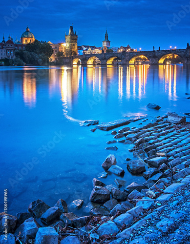 Charles Bridge in dusk