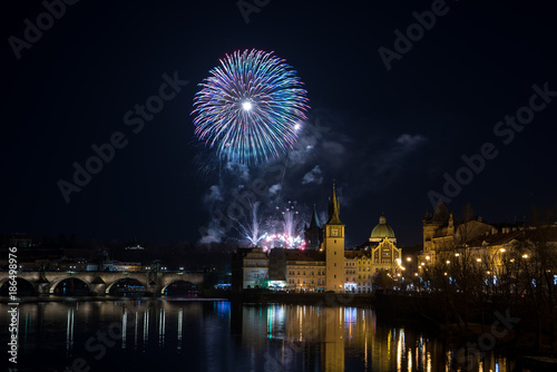 Prague New year`s fireworks 2018