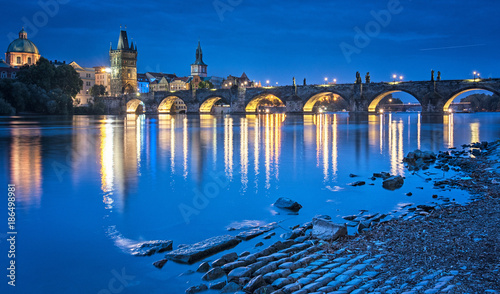 Charles Bridge in dusk