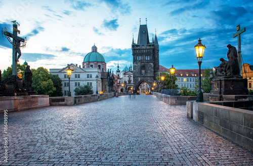 Charles Bridge in dusk