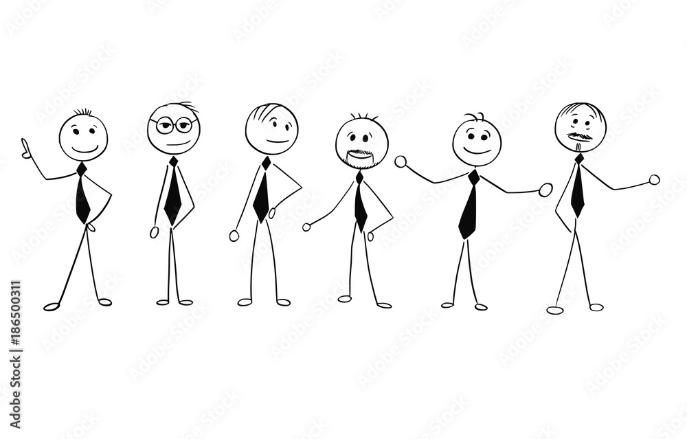 Cartoon of Crowd of Business Businessmen Men People Isolated. Cartoon of Crowd of Business Businessmen Men People Isolated.
