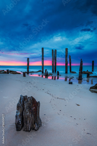 A stormy sunset at the Port Willunga beach